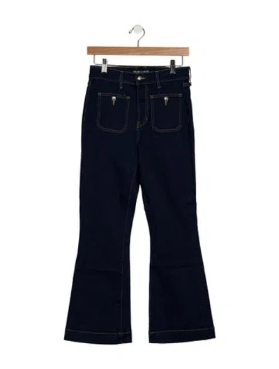 Pre-owned Veronica Beard High-rise Flared Jeans In Blue