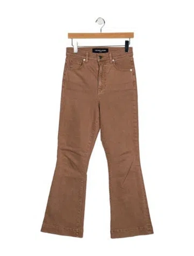 Pre-owned Veronica Beard High-rise Flared Jeans In Brown