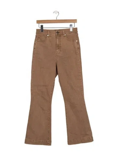 Pre-owned Veronica Beard High-rise Flared Jeans In Brown