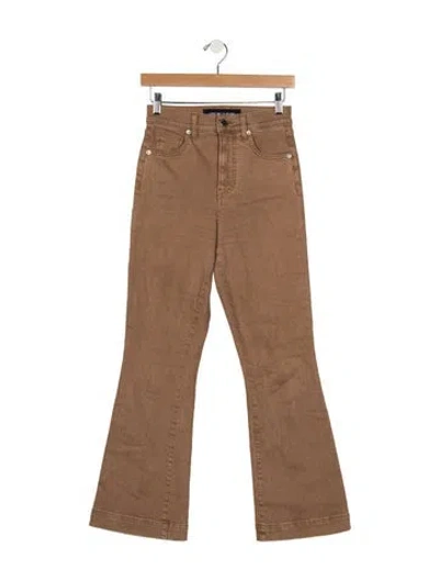 Pre-owned Veronica Beard High-rise Flared Jeans In Brown