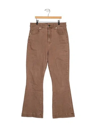 Pre-owned Veronica Beard High-rise Flared Jeans In Brown