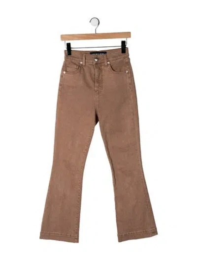Pre-owned Veronica Beard High-rise Flared Jeans In Brown