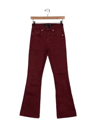 Pre-owned Veronica Beard High-rise Flared Jeans In Burgundy