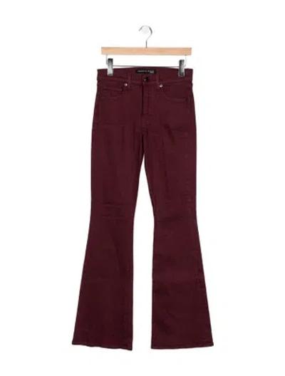 Pre-owned Veronica Beard High-rise Flared Jeans In Burgundy