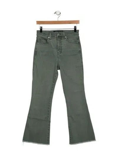 Pre-owned Veronica Beard High-rise Flared Jeans In Green