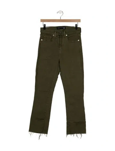 Pre-owned Veronica Beard High-rise Flared Jeans In Green
