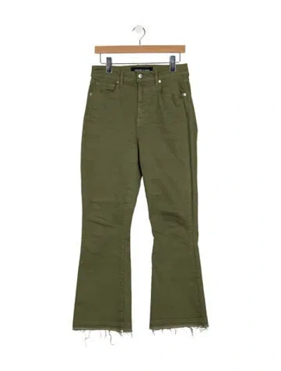 Pre-owned Veronica Beard High-rise Flared Jeans In Green
