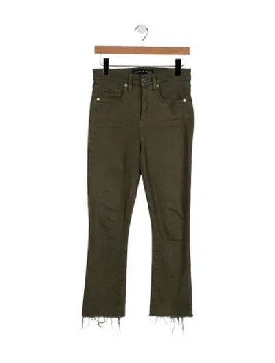 Pre-owned Veronica Beard High-rise Flared Jeans In Green