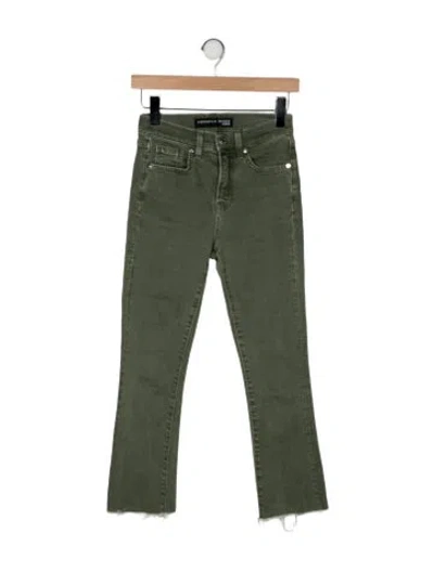 Pre-owned Veronica Beard High-rise Flared Jeans In Green