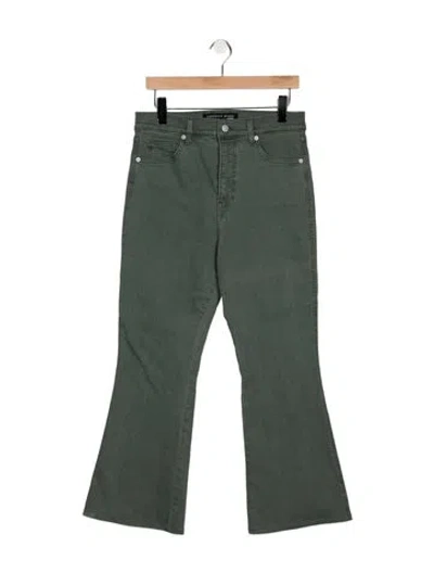 Pre-owned Veronica Beard High-rise Flared Jeans In Green