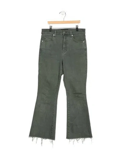 Pre-owned Veronica Beard High-rise Flared Jeans In Green