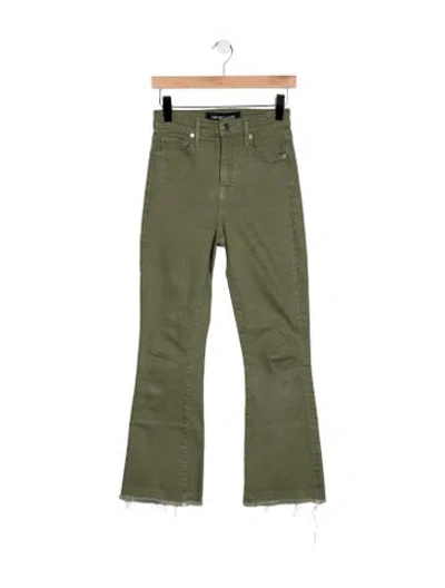 Pre-owned Veronica Beard High-rise Flared Jeans In Green