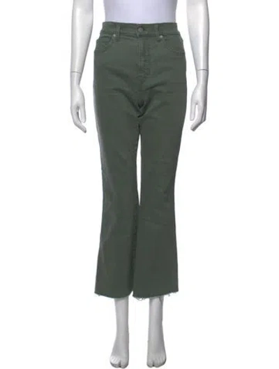 Pre-owned Veronica Beard High-rise Flared Jeans In Green