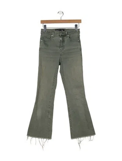 Pre-owned Veronica Beard High-rise Flared Jeans In Green