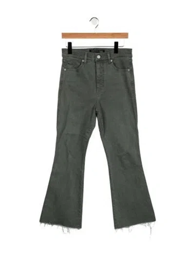 Pre-owned Veronica Beard High-rise Flared Jeans In Green