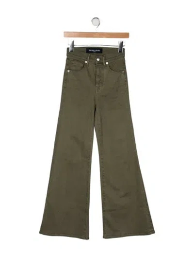 Pre-owned Veronica Beard High-rise Flared Jeans In Green
