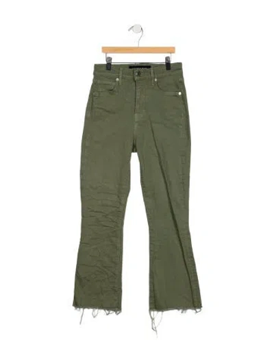 Pre-owned Veronica Beard High-rise Flared Jeans In Green
