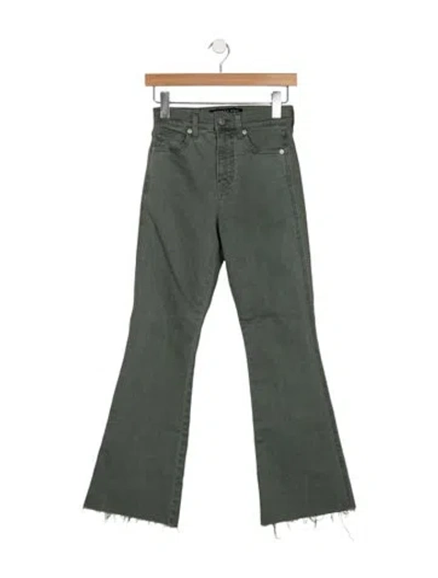 Pre-owned Veronica Beard High-rise Flared Jeans In Green