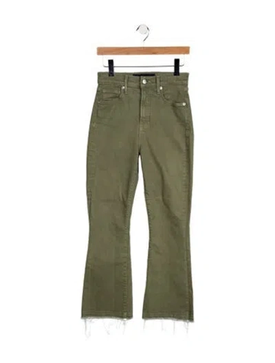 Pre-owned Veronica Beard High-rise Flared Jeans In Green
