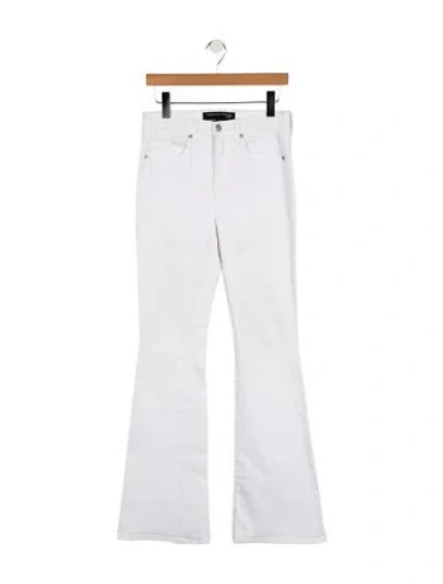 Pre-owned Veronica Beard High-rise Flared Jeans In White