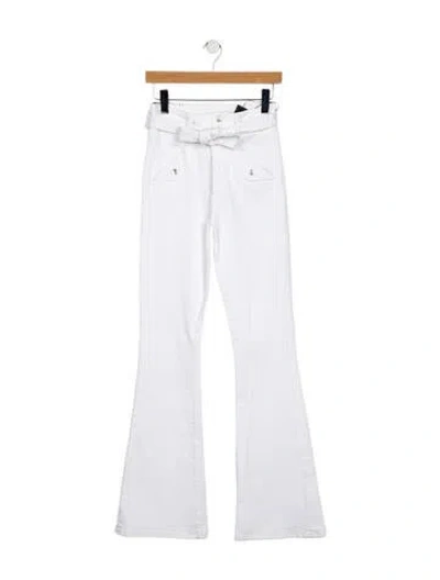 Pre-owned Veronica Beard High-rise Flared Jeans In White