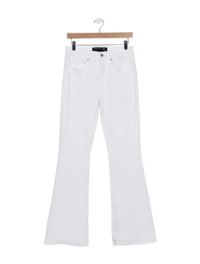 Pre-owned Veronica Beard High-rise Flared Jeans In White