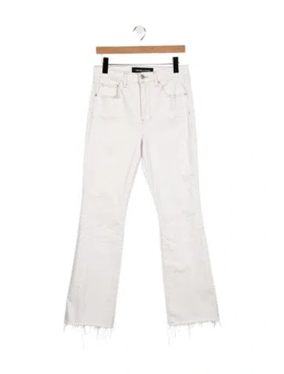 Pre-owned Veronica Beard High-rise Flared Jeans In White