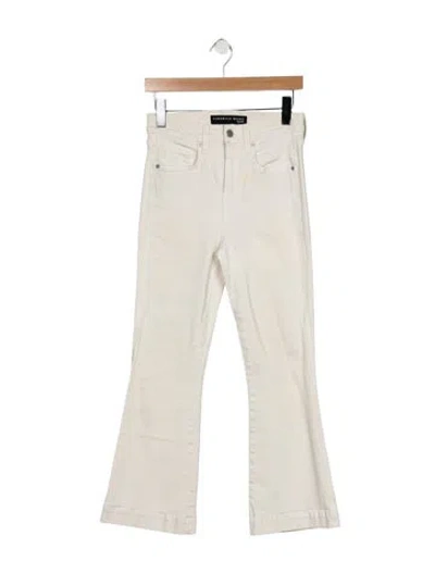 Pre-owned Veronica Beard High-rise Flared Jeans In White