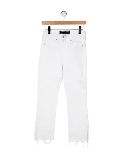 Pre-owned Veronica Beard High-rise Flared Jeans In White