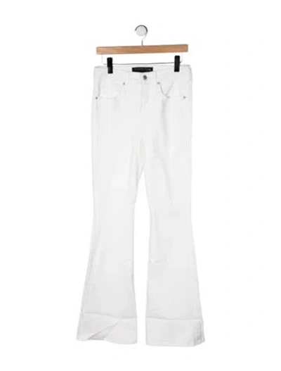 Pre-owned Veronica Beard High-rise Flared Jeans In White