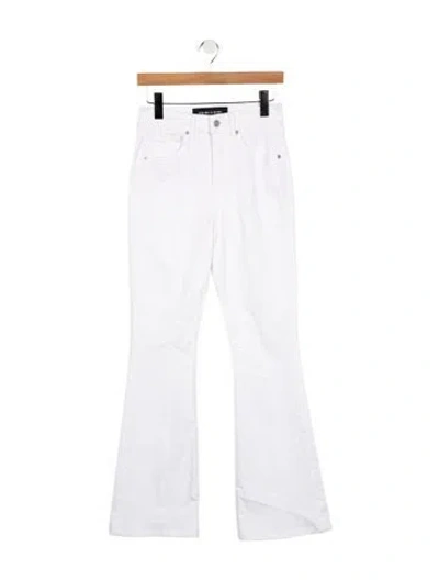 Pre-owned Veronica Beard High-rise Flared Jeans In White