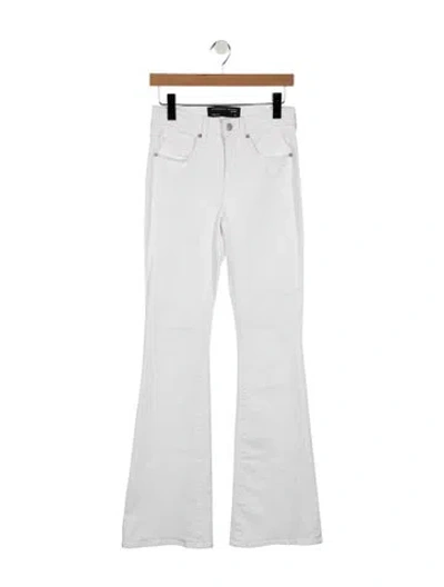 Pre-owned Veronica Beard High-rise Flared Jeans In White