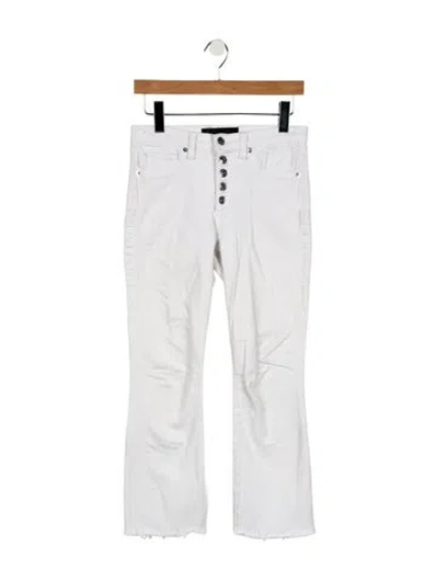 Pre-owned Veronica Beard High-rise Flared Jeans In White