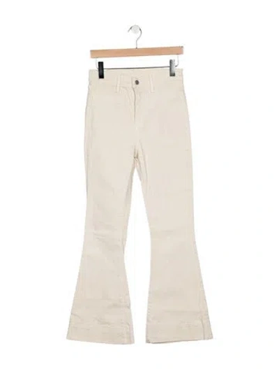 Pre-owned Veronica Beard High-rise Flared Jeans In White