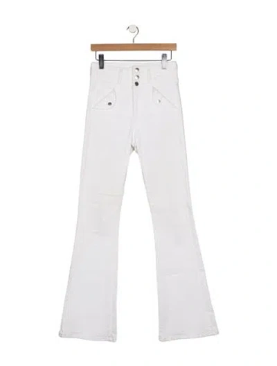 Pre-owned Veronica Beard High-rise Flared Jeans In White