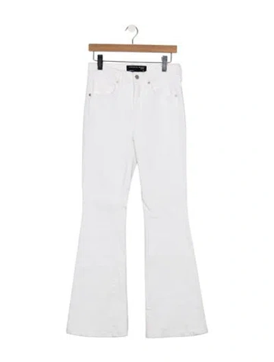 Pre-owned Veronica Beard High-rise Flared Jeans In White