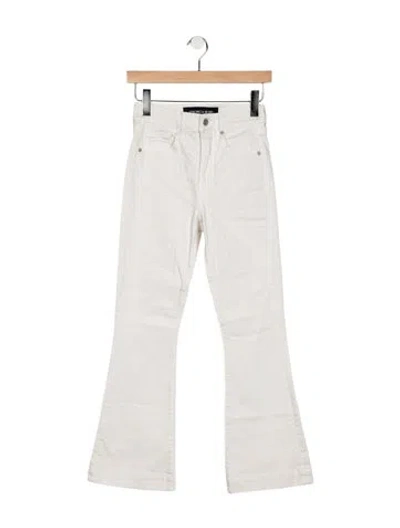 Pre-owned Veronica Beard High-rise Flared Jeans In White