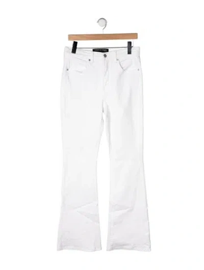 Pre-owned Veronica Beard High-rise Flared Jeans In White