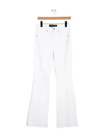 Pre-owned Veronica Beard High-rise Flared Jeans In White