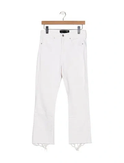 Pre-owned Veronica Beard High-rise Flared Jeans In White