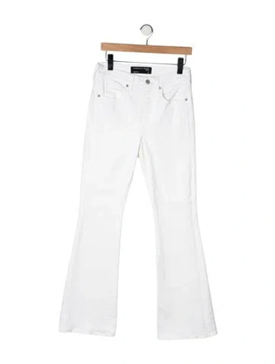 Pre-owned Veronica Beard High-rise Flared Jeans In White