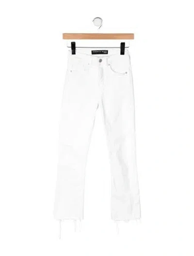 Pre-owned Veronica Beard High-rise Flared Jeans In White