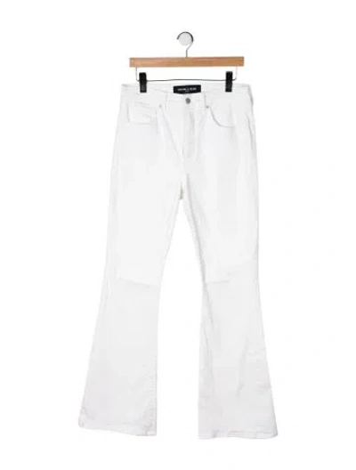 Pre-owned Veronica Beard High-rise Flared Jeans In White
