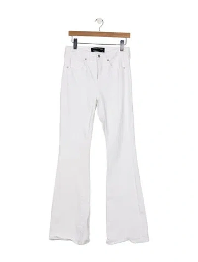 Pre-owned Veronica Beard High-rise Flared Jeans In White