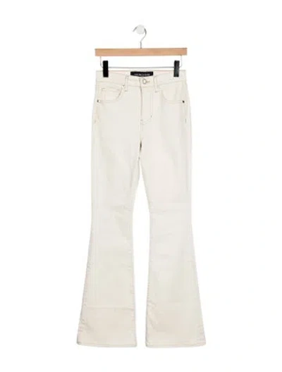 Pre-owned Veronica Beard High-rise Flared Jeans In White