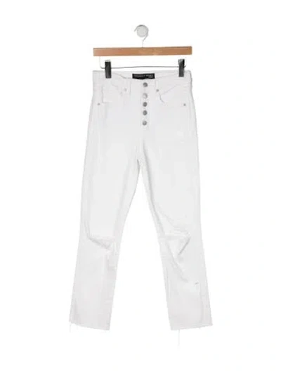 Pre-owned Veronica Beard High-rise Flared Jeans In White