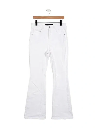 Pre-owned Veronica Beard High-rise Flared Jeans In White