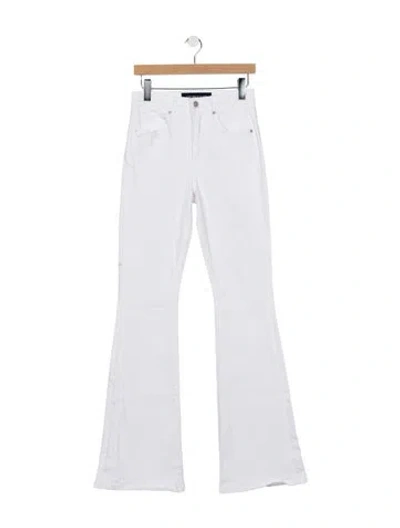 Pre-owned Veronica Beard High-rise Flared Jeans In White