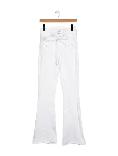 Pre-owned Veronica Beard High-rise Flared Jeans In White