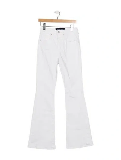 Pre-owned Veronica Beard High-rise Flared Jeans In White